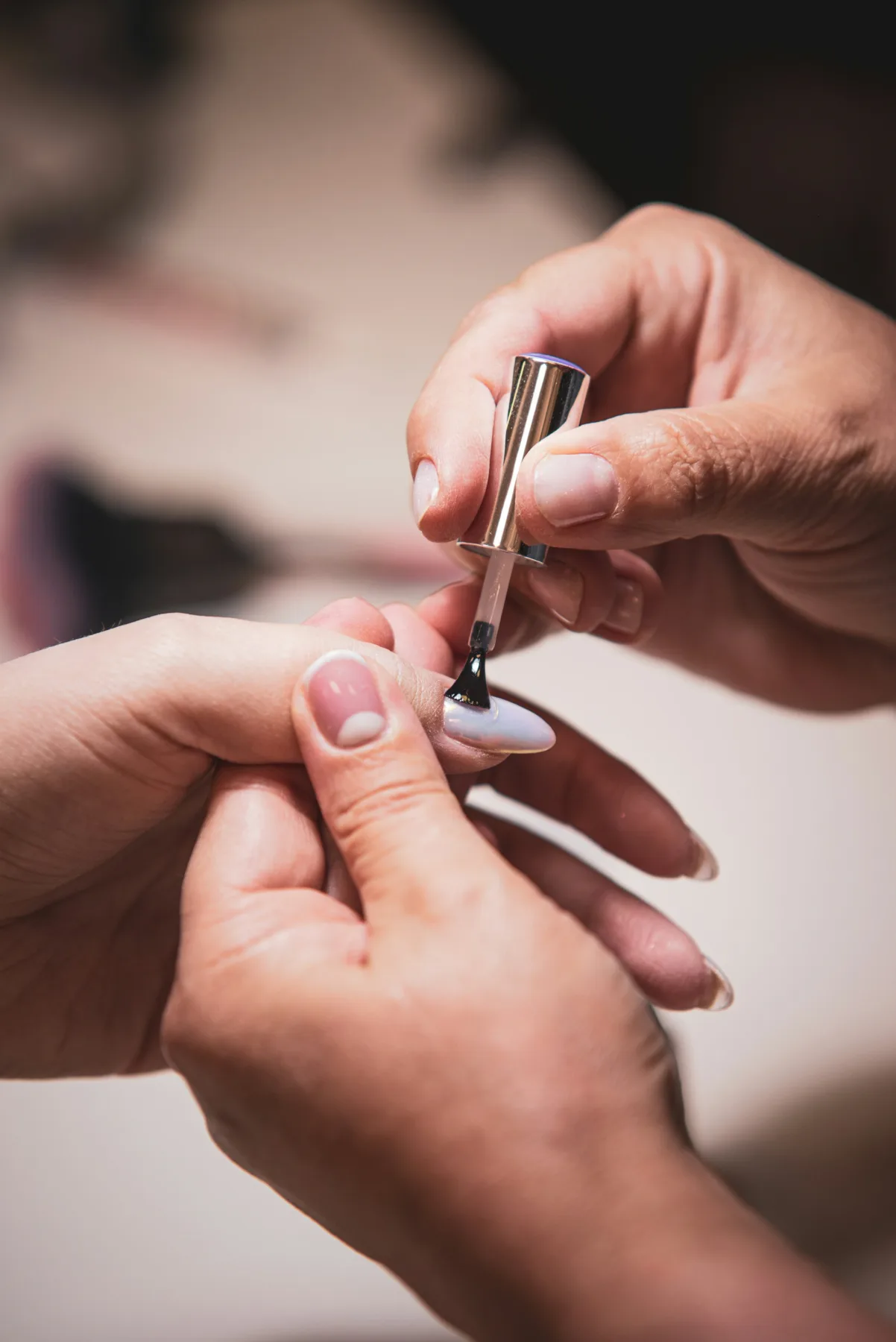 Nail polish being applied in the salon